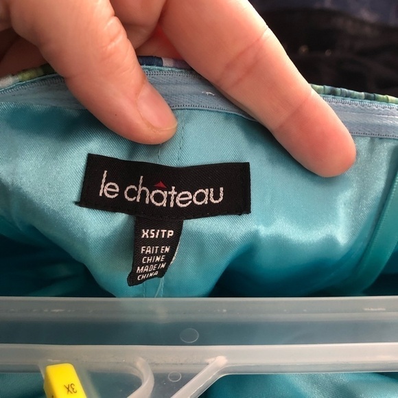 Le Chateau NWT Size XS Teal/Green/Blue Strapless Dress - Picture 5 of 6